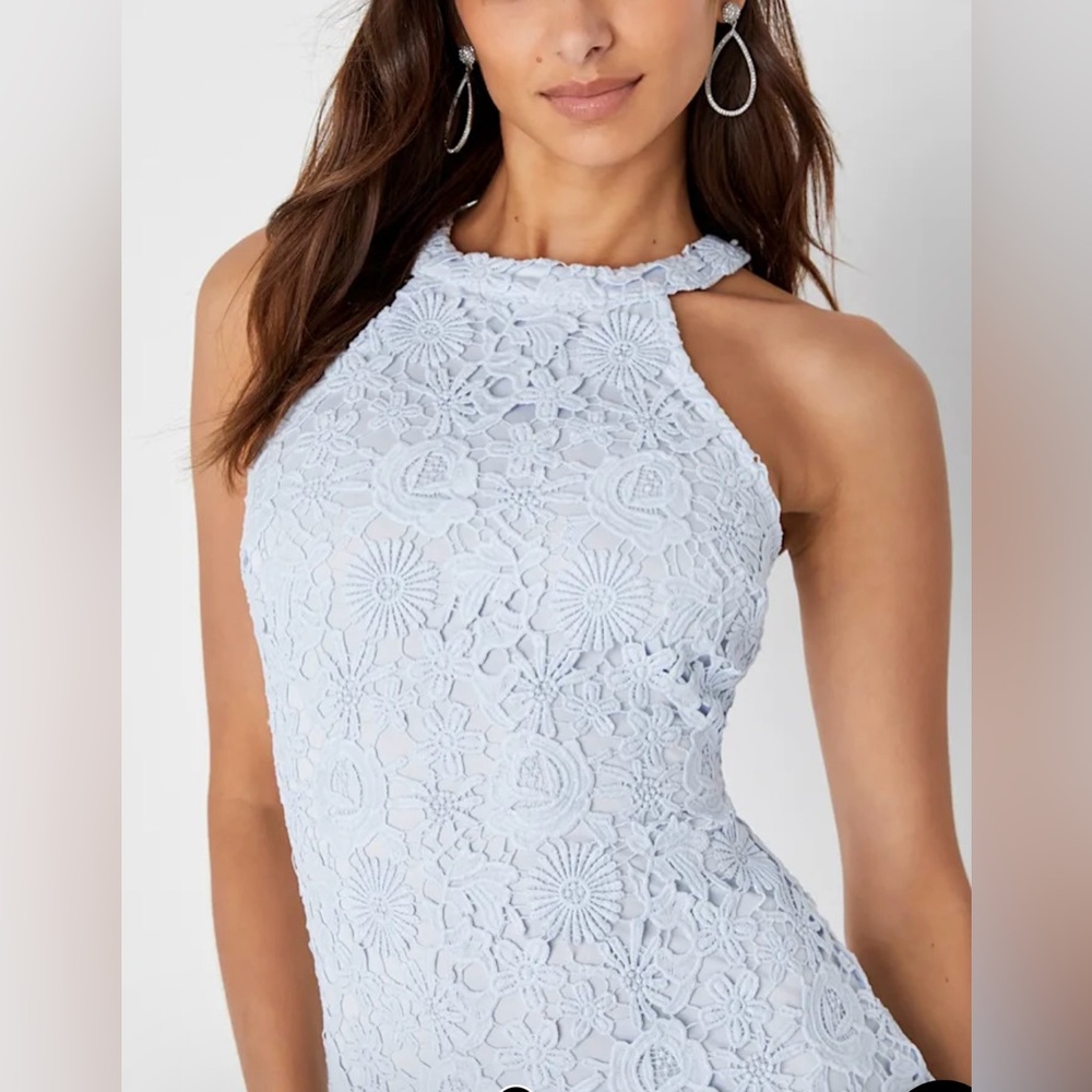 Lulu’s Love Poem Light Blue Lace Mini Dress - Picture 3 of 6